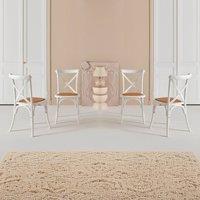sweeek Set of 4 vintage wooden bistro chairs in White