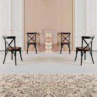 sweeek Set of 4 vintage wooden bistro chairs in Black