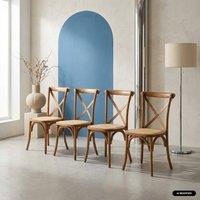 sweeek Set of 4 vintage wooden bistro chairs in Dark Brown