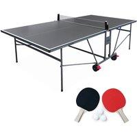 sweeek Indoor folding table tennis table with 4 bats & 6 balls in Grey
