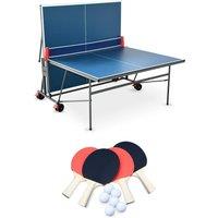 sweeek Indoor folding table tennis table with 4 bats & 6 balls in Blue