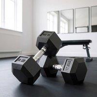 STILVORA 35kg Pair of Dumbbells with Hex Ends in Black