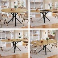 ModernLuxe Extendable table 100-140 cm with X-shaped metal frame in Natural