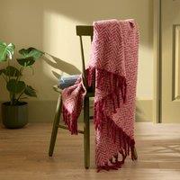 Furn Tweedie Brushed Herringbone Throw in Pink | Size: 130 cm x 180 cm