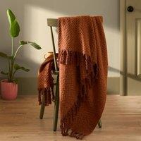 Furn Tweedie Brushed Herringbone Throw in Burnt Orange | Size: 130 cm x 180 cm