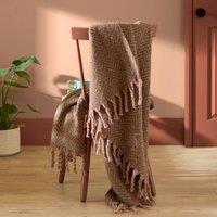 Furn Tweedie Brushed Herringbone Throw in Walnut | Size: 130 cm x 180 cm