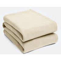 OHS Wholesale 10 Pack Plain Fleece Blanket Sofa Throw Joblot in Cream | Size: 120 cm x 150 cm