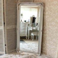 Melody Maison Large Silver Ornate Wall/Floor Mirror 158cm X 78cm | Size: 158 cm X 78 cm