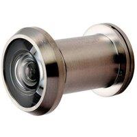 Loops External Door Peephole Crystal Lens 200 Degree Viewing Angle Satin Steel in Metallics