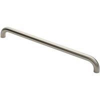 Loops Round D Bar Pull Handle 630 x 30mm 600mm Fixing Centres Satin Steel in Metallics