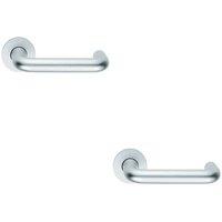 Loops 2x PAIR 19mm Round Bar Safety Lever on Round Rose DDA Compliant Satin Aluminium