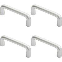 Loops 4x Rounded D Shaped Bar Handle 150 x 19mm Diameter Satin Anodised Aluminium