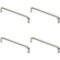 Loops 4x Round D Bar Pull Handle 319 x 19mm 300mm Fixing Centres Bright Steel in Metallics