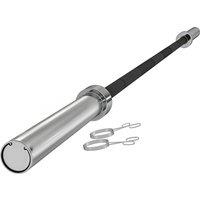 SPORTNOW 5cm Weight Lifting Bar, Barbell Bar with Spring Clips, 210cm in Silver | Size: 210 cm