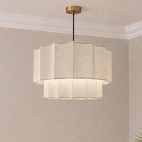 CGC Lighting CGC Catalina Cream Fine Linen Two Tier Inverted Scallop Lampshade