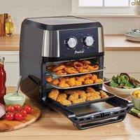 Basilico 12L Air Fryer Oven, 3-Tier Multi-Function with Rotisserie in Black
