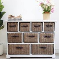 Statement Furniture Tetbury 9 Drawer Storage Unit White with Neutral Extra-Strong Baskets