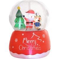 OUTSUNNY 5.5FT Christmas Inflatable Crystal Ball with LED Lights for Party in Red