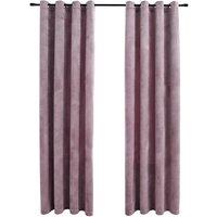 Berkfield Home Blackout Curtains with Rings 2pcs Velvet Antique Pink 140x175cm | Size: 140x175 cm