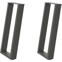 Berkfield Home Console Table Legs U-Shaped 2 pcs Anthracite 38x(72-73) cm Steel in Charcoal