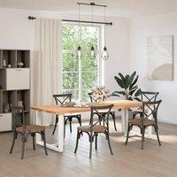 Berkfield Home Dining Table Legs T-Shaped 2 pcs White 100x35x(72-73) cm Steel