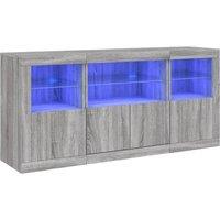Berkfield Home Sideboard with LED Lights Grey Sonoma 142.5x37x67 cm