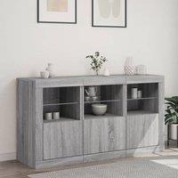 Berkfield Home Sideboard with LED Lights Grey Sonoma 123x37x67 cm | Size: 123 x 37 x 67 cm