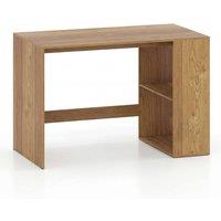 Gymax 112 x 60 x 75 cm Modern Wooden Office Desk with 2 Open Shelves in Natural