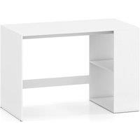 Gymax 112 x 60 x 75 cm Modern Wooden Office Desk with 2 Open Shelves in White