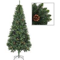 Berkfield Home Artificial Christmas Tree with Pine Cones Green 210 cm