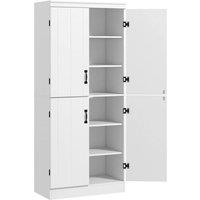 KORVIXA 4-Door Kitchen Cupboard Freestanding Storage Cabinet in Warm White | Size: W700mm x H750mm