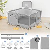 FORGEVIO Grey Playpen Portable Safety Yard Activity Center