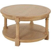 FORGEVIO Oak Coffee Table Round Classic Whitewash Natural | Size: 0.6m2