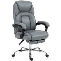 KORVIXA Grey Executive Office Chair, PU Leather Desk Chai | Size: 100 cm x 100 cm
