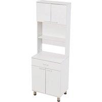 KORVIXA Farmhouse Sideboard Cabinet Kitchen Shelf in White | Size: W700mm x H750mm