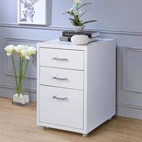 KORVIXA White 3 Drawer Mobile Filing Cabinet Printer Stand | Size: 100 cm x 100 cm