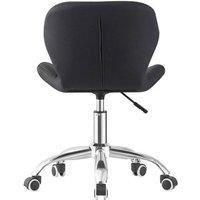 KORVIXA Leather Home Office Chair Cute Makeup Vanity Chair in Black | Size: 100 cm