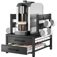 FORGEVIO Black Coffee Capsule Holder Rack Countertop Storage Organizer | Size: 500mm