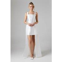 Coast Women's Twill Mini Wedding Dress With Organza Skirt in Ivory | Size: 8