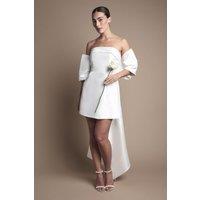 Coast Women's Strapless Minimal Twill Mini Wedding Dress in Ivory | Size: 8