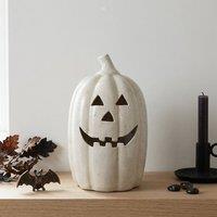 Garden Greatness Terracotta Tall Pumpkin Ornament in White | Size: 1 Pack