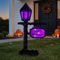 Garden Greatness Glowing Tinsel Halloween Lamppost Light