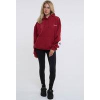 BCouture Women's Leggings & Oversized Hoodie Set in Dark Red | Size: XL