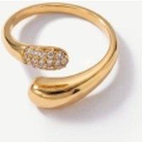 Elk & Bloom Women's Double Star Dainty Dome 14K Gold Ring