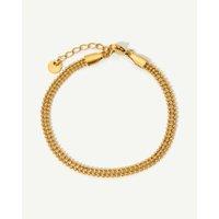 Elk & Bloom Women's Triple Beaded Satellite Chain 14K Gold Link Bracelet