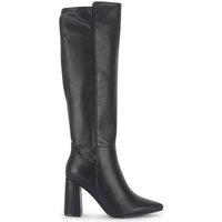Truffle Collection Women's Zip Pointed Toe Knee High Boots With Block Heel Zip Pointed Toe Shoes in Black | Size: 7