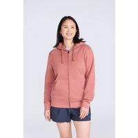 Animal Women's 'Maya' Warm Cotton Graphic Full Zip Kangaroo Pocket Casual Sweatshirt in Pale Pink | Size: Large