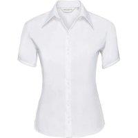 Russell Collection Women's Ultimate Non-Iron Short-Sleeved Shirt in White | Size: Medium