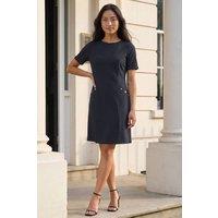 Roman Women's Petite Ponte Dress in Navy | Size: 8