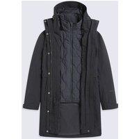 Animal Women's Luna' 3 In 1 Long Waterproof Adjustable Hooded Zip Up Winter Jacket in Black | Size: 14